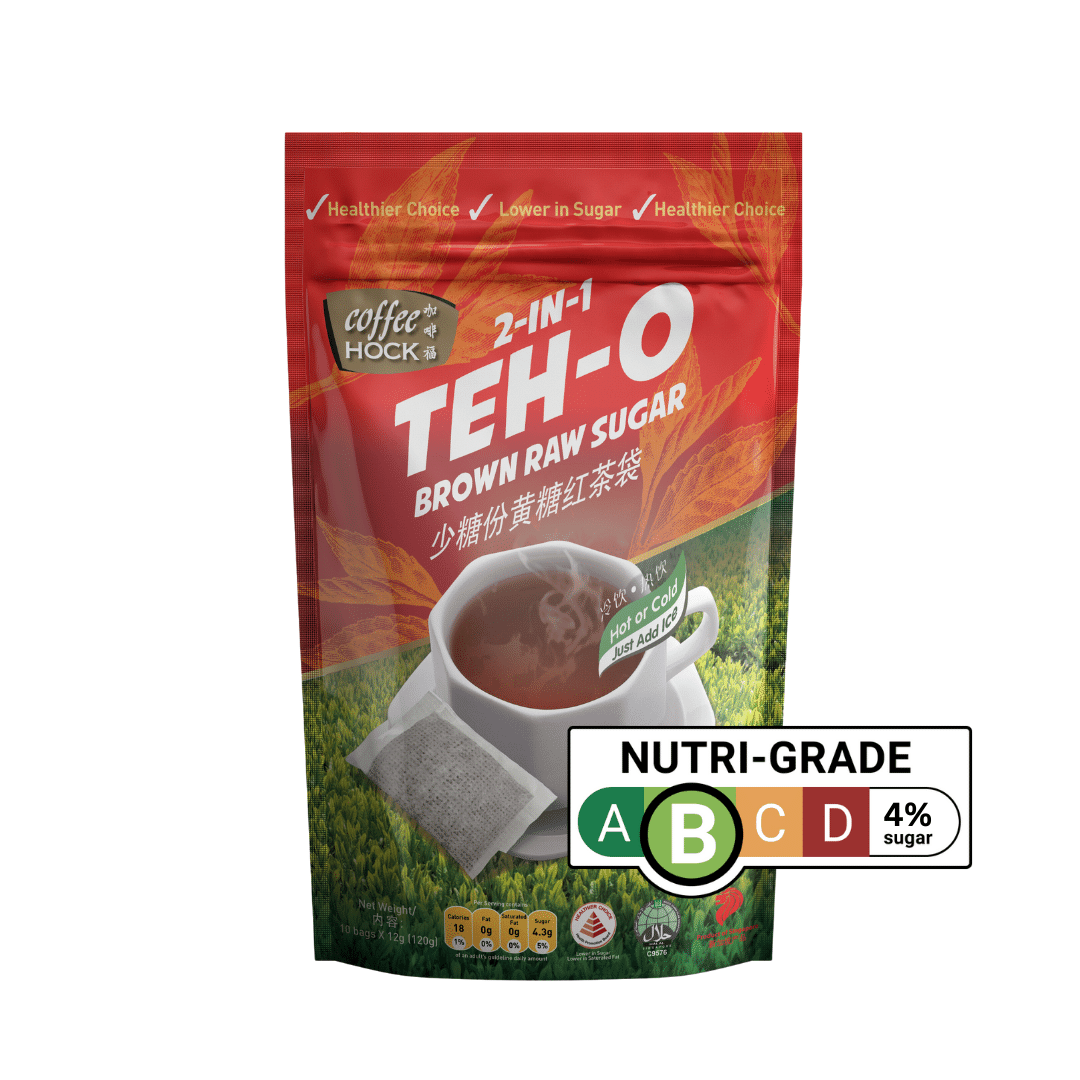 2 In 1 Teh O Less Sugar Ceylon Tea Bag With Brown Raw Sugar Coffee Hock Singapore 4242